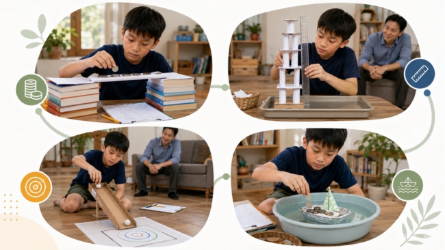 7 Thử Thách Kỹ Thuật STEM Giúp Trẻ Học Cách Thiết Kế Và Cải Tiến 3 Bốn thử thách STEM: cầu, tháp, đường trượt và thuyền